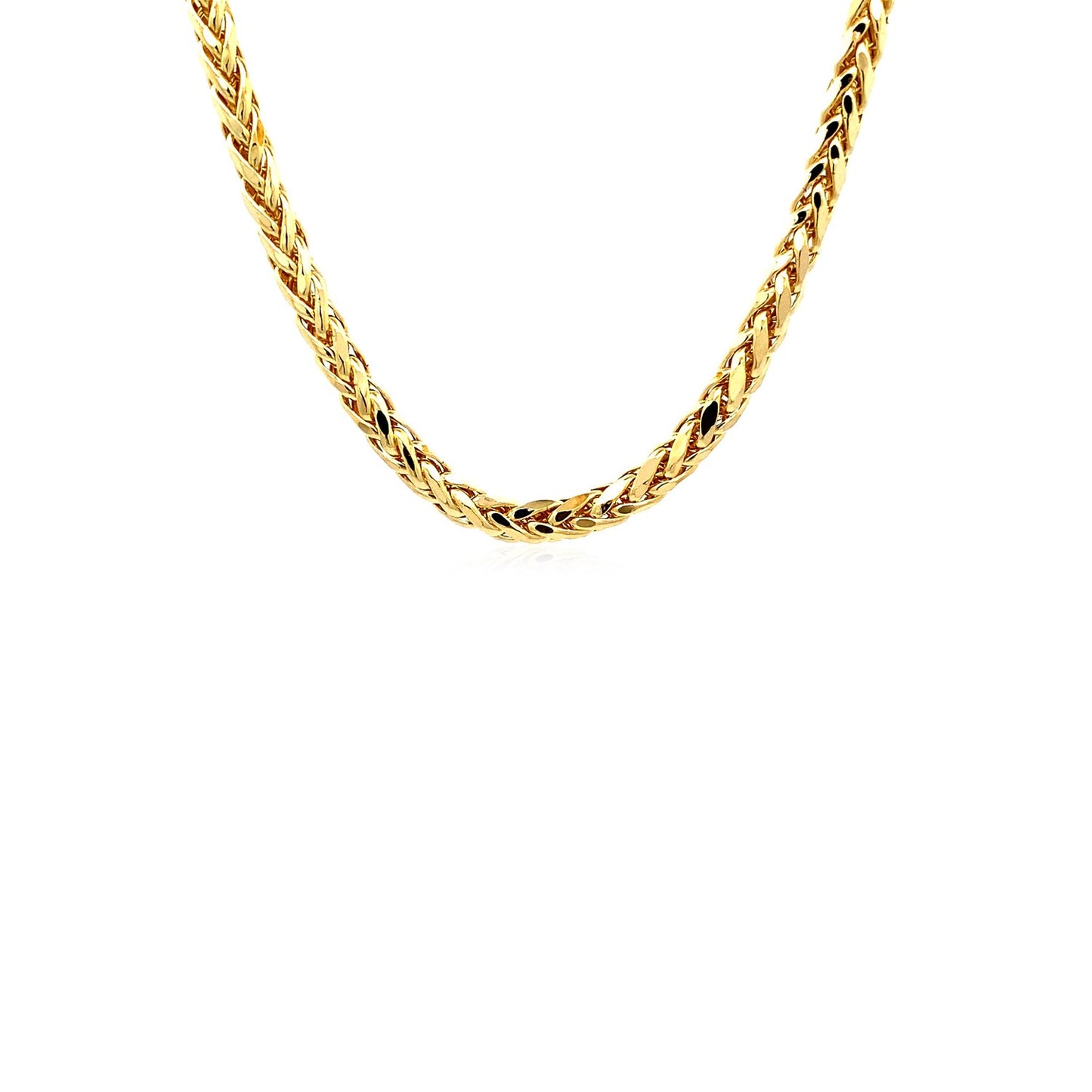 4.1mm 14k Yellow Gold Diamond Cut Round Franco Chain