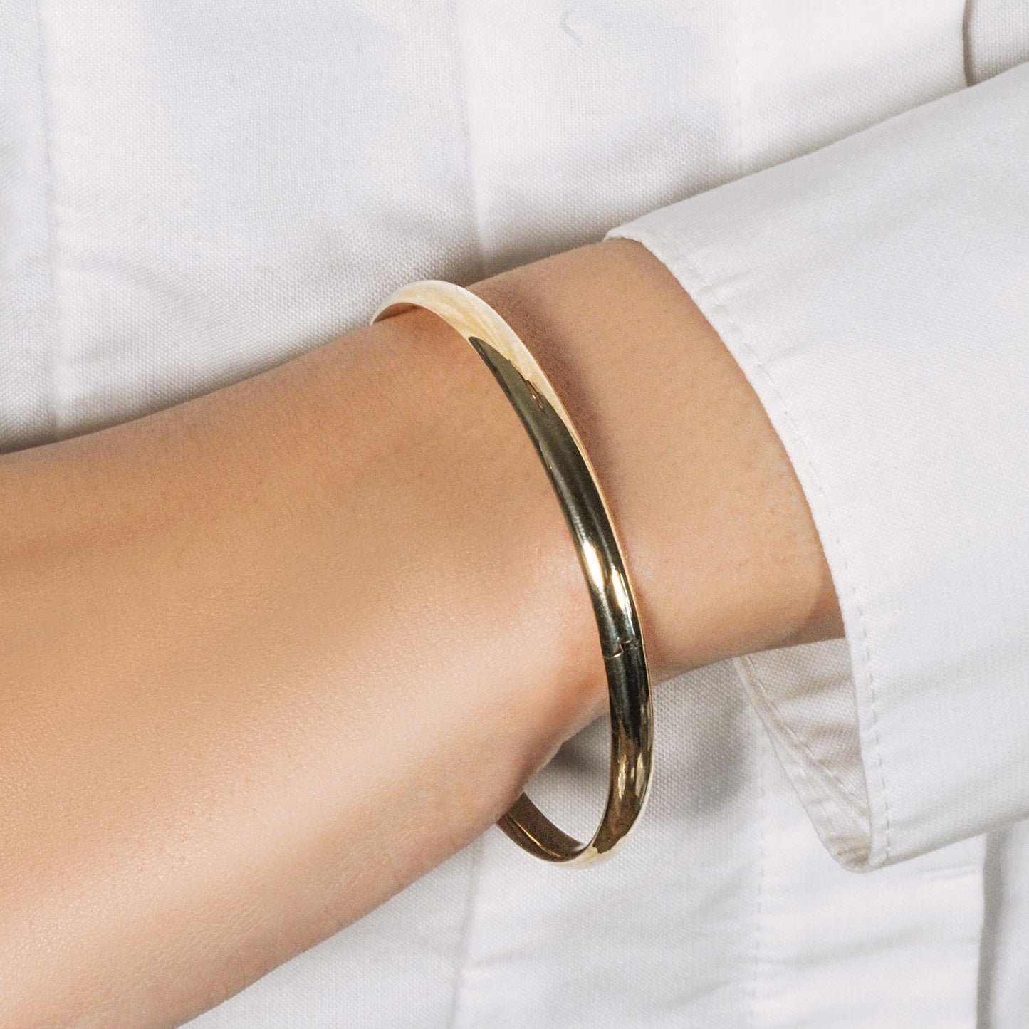 10k Yellow Gold Dome Bangle